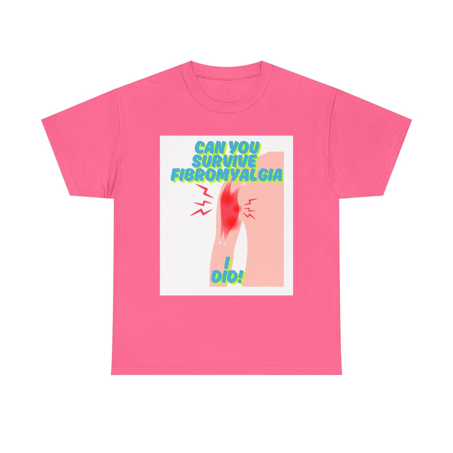 Fibromyalgia Awareness Unisex Heavy Cotton Tee - "Can You Survive Fibromyalgia? I Did!"