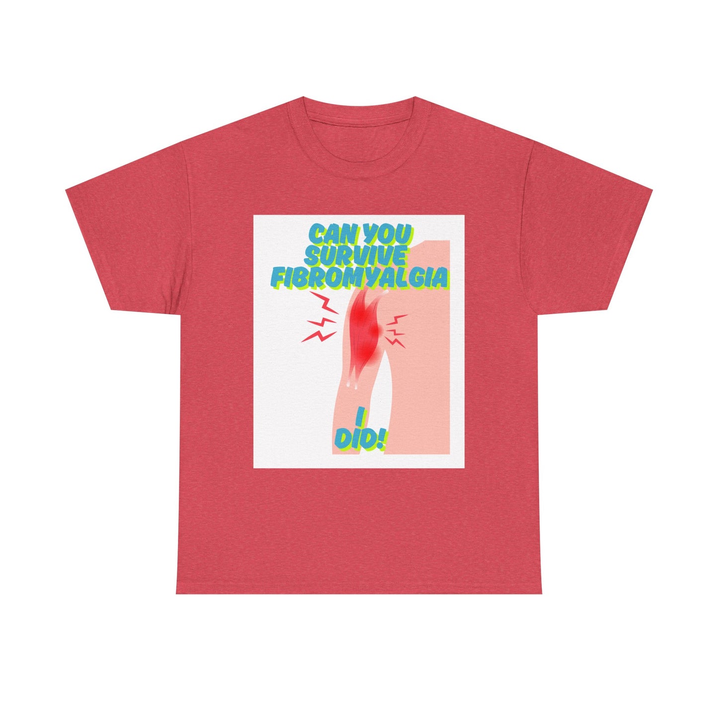 Fibromyalgia Awareness Unisex Heavy Cotton Tee - "Can You Survive Fibromyalgia? I Did!"