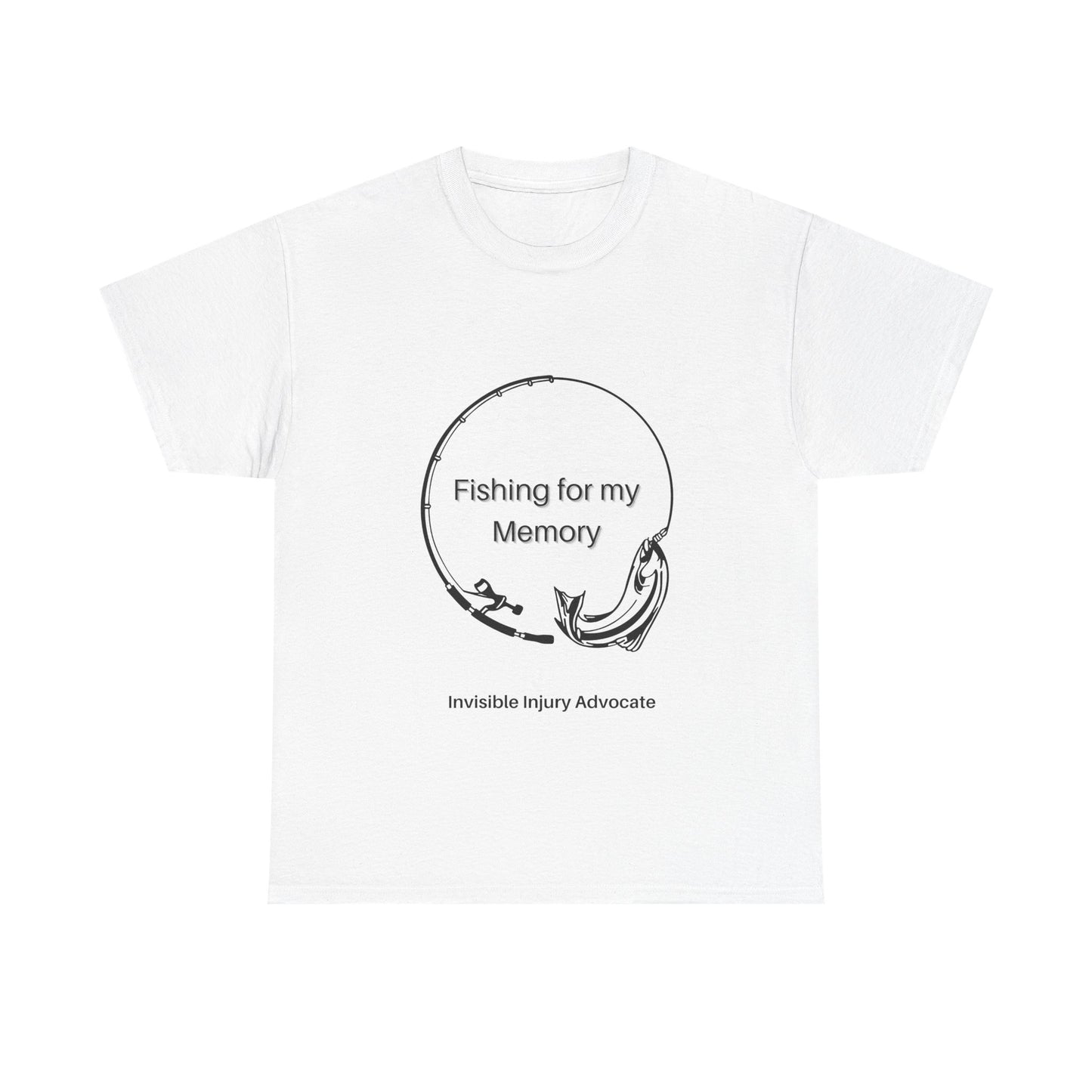 Fishing for My Memory Unisex Heavy Cotton Tee - Invisible Injury Advocate Shirt