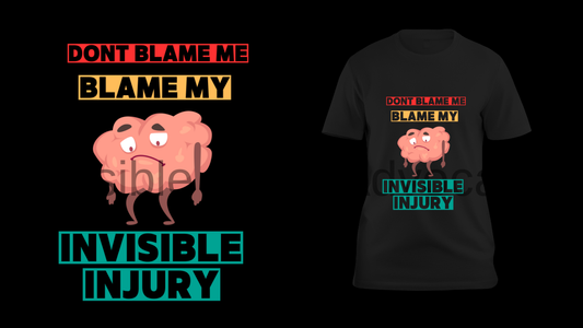 Blame My Invisible Injury-Invisible Injury Awareness Tee, Unisex Heavy Cotton Tee, Funny Awareness Shirt